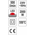 Techninis kaitinimo fenas/orpūtė | LED indikatorius | 2000 W (YT-82292)